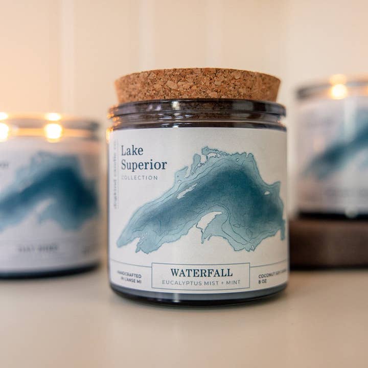 waterfall - eucalyptus mist + mint for wholesale by Dogkind Candle Co