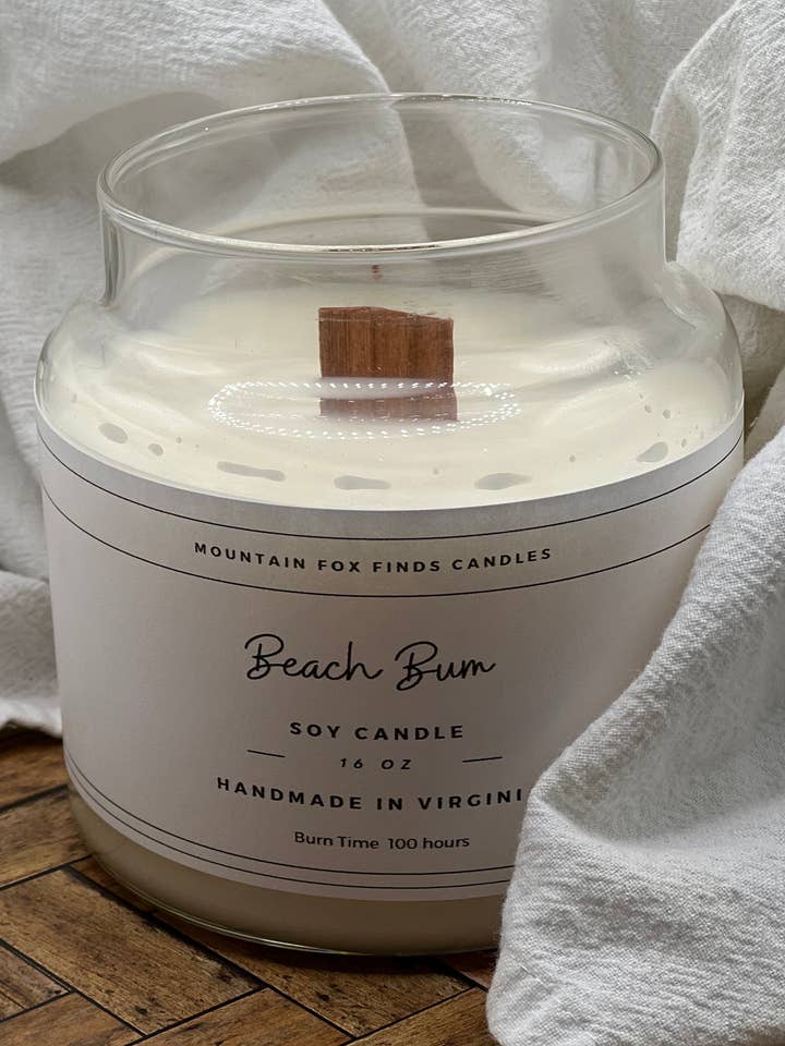 Vela Apothecary Jar, diseño Beach Bum para venta al por mayor de Mountain Fox Finds