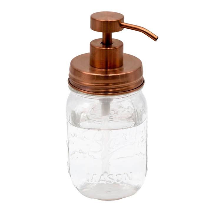 Mason Jar Lifestyle - Wholesale Soap Dispenser - Rose Gold Soap Pump Lid Kit for Regular Mouth Mason Jars