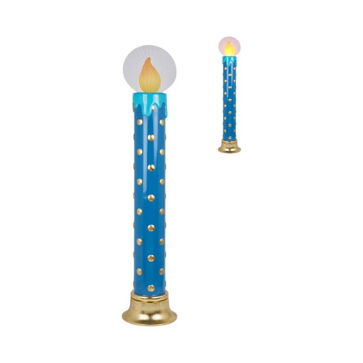 51in Vintage Blue LED Candle Display for wholesale by December Diamonds