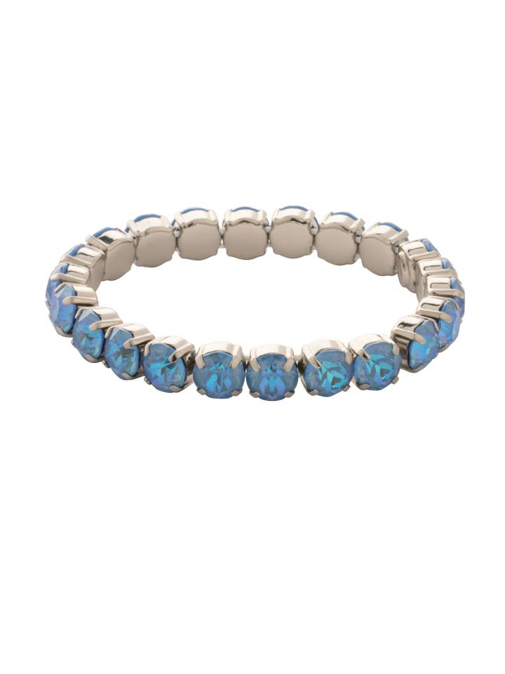 Bracelet extensible Delite argenté et bleu océan 7 po pour la vente par Sorrelli
