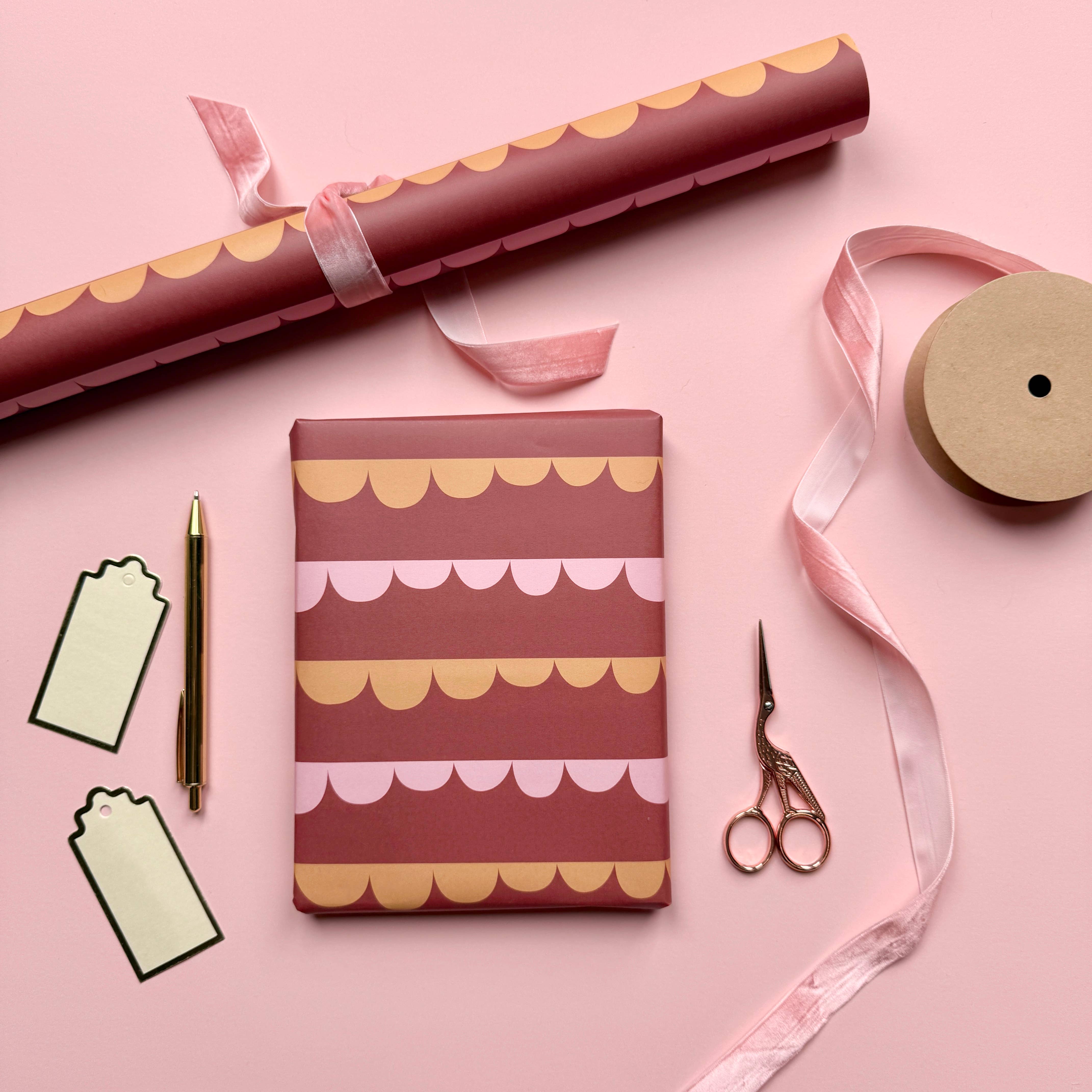 Heather Alstead Design Ltd - Wholesale Flat Wrap - Luxury Scallop Pattern Wrapping Paper 6