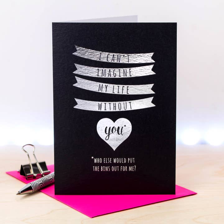 Put The Bins Out Funny Card For Couples for wholesale by Coulson Macleod (U.S. Duties Paid)