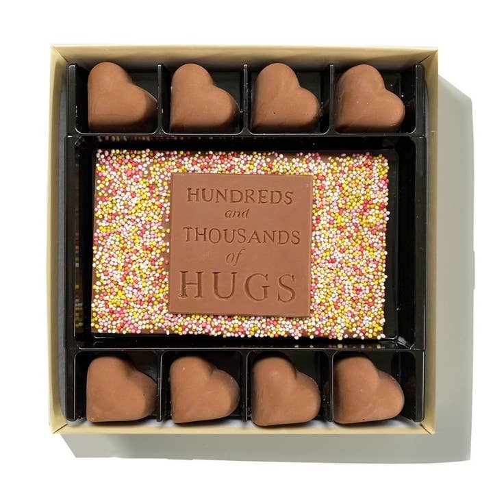 Chocolate Hundreds And Thousands Of Hugs for wholesale by Choc on Choc