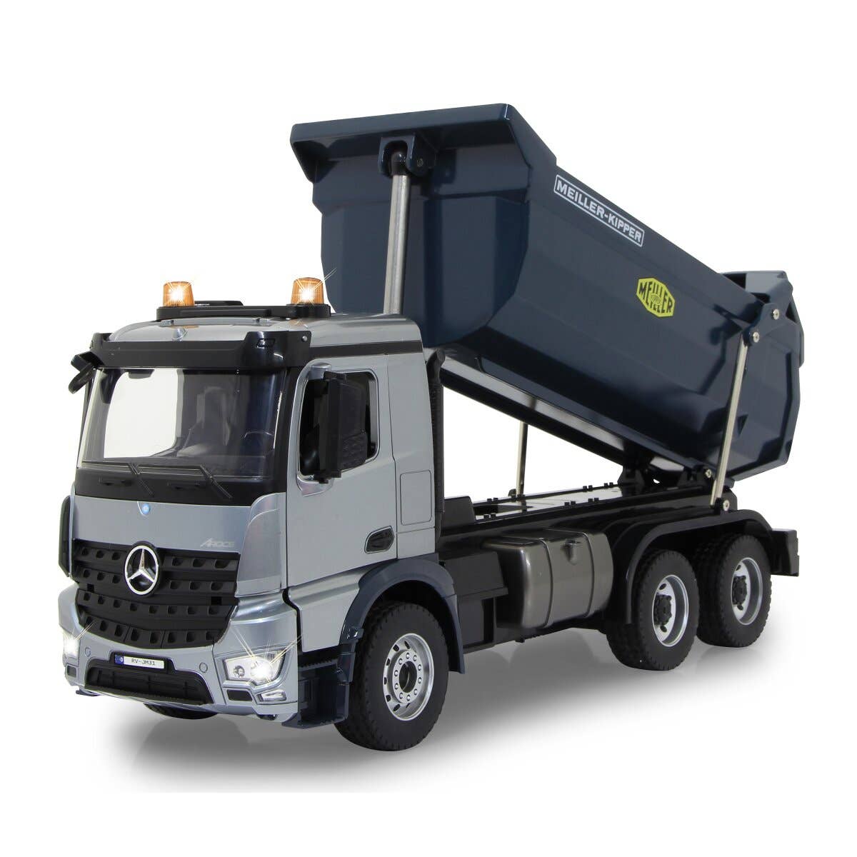 mhw24 - Venta al por mayor Coches/camiones de juguete - Niños - Camión volquete Mercedes-Benz Arocs Metal Meiller 1:20 2,4 GHz7