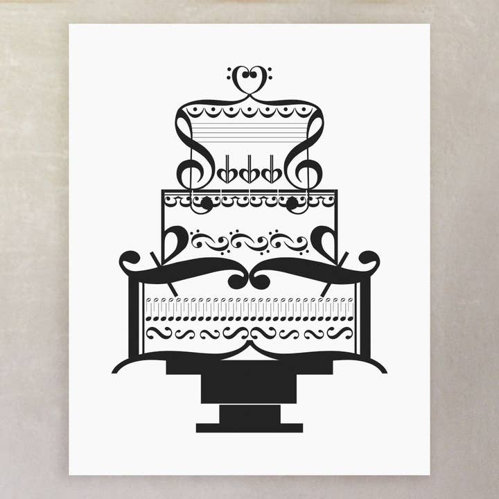 Impression artistique de gâteau de mariage pour la vente par Erin Heaton Art