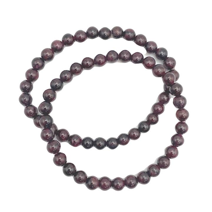 Garnet Stretch Bead Bracelet for wholesale by Crystal + Craft