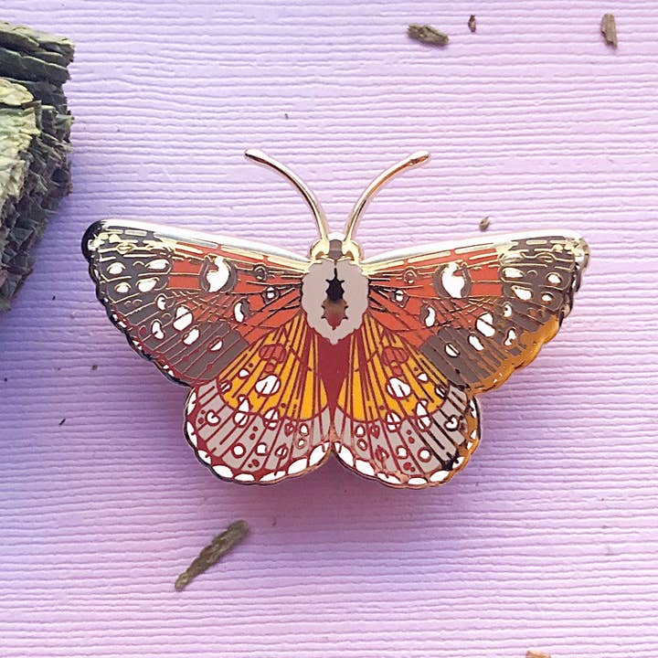 Alum and Ink - Wholesale Lapel Pin/Button - Mormon Metalmark Butterfly (Apodemia mormo) Enamel Pin