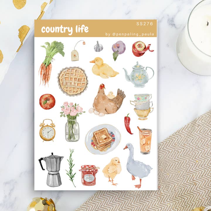 Vida en el Campo - Hoja de Pegatinas para venta al por mayor de Penpaling Paula