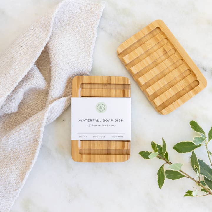 Earth Ahead - Wholesale Bath Soap Dish - Bamboo Waterfall Self-Draining Soap Dish