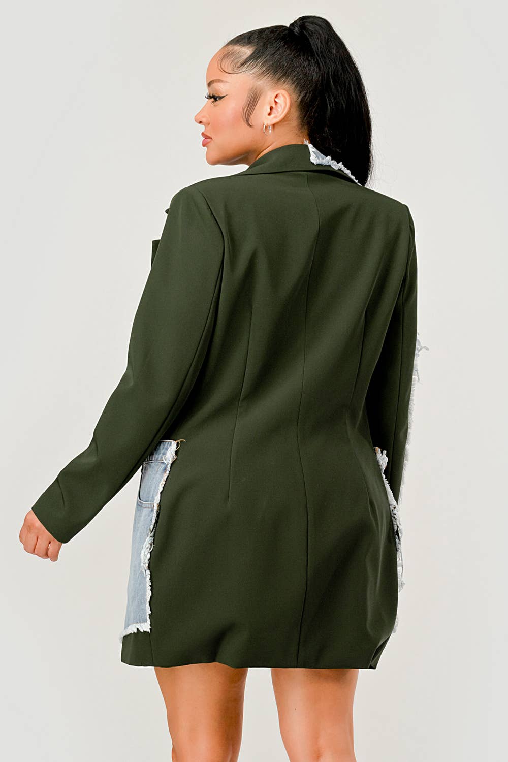 Athina Collection - Wholesale Blazer - Women's - Athina Denim Mix Casual Blazer10