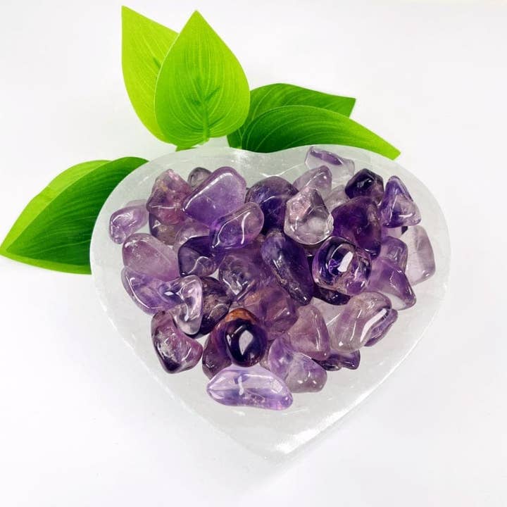 Rock Paradise - Wholesale Spiritual Stone/Crystal - 1lb Polished Amethyst Crystal Tumbled Gemstones - Purple