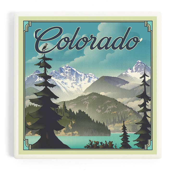 Lantern Press - Wholesale Coasters - CERAMIC COASTER Colorado, Lithograph
