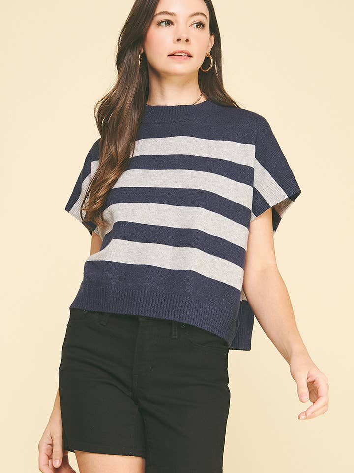 STRIPE SWEATER VEST - 4739WA for wholesale by PINCH