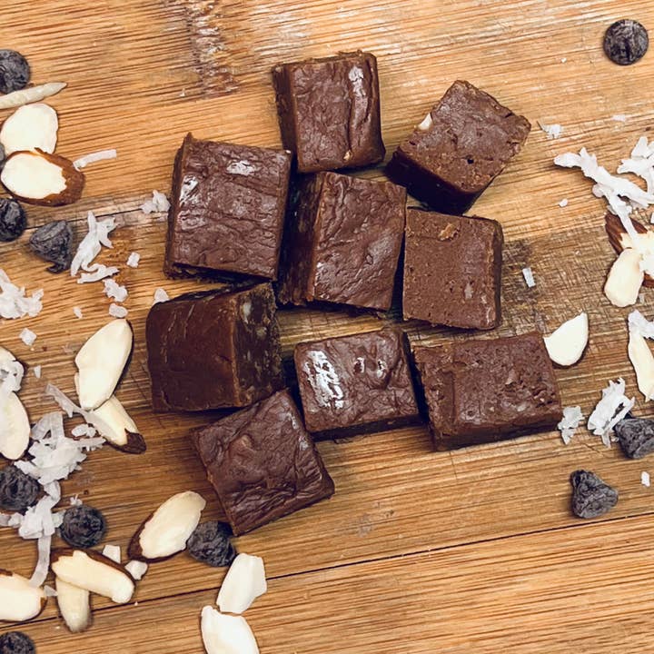 Chocolate w/Almonds & Coconut for wholesale by Meem's Fudge Shoppe