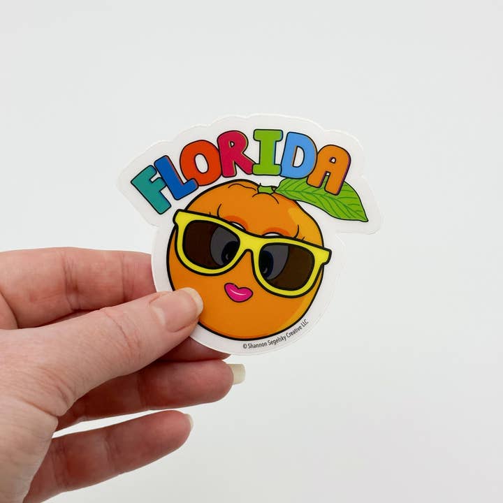 Shannon Segelsky Creative - Wholesale Sticker - Florida Orange - Clear Vinyl Sticker1