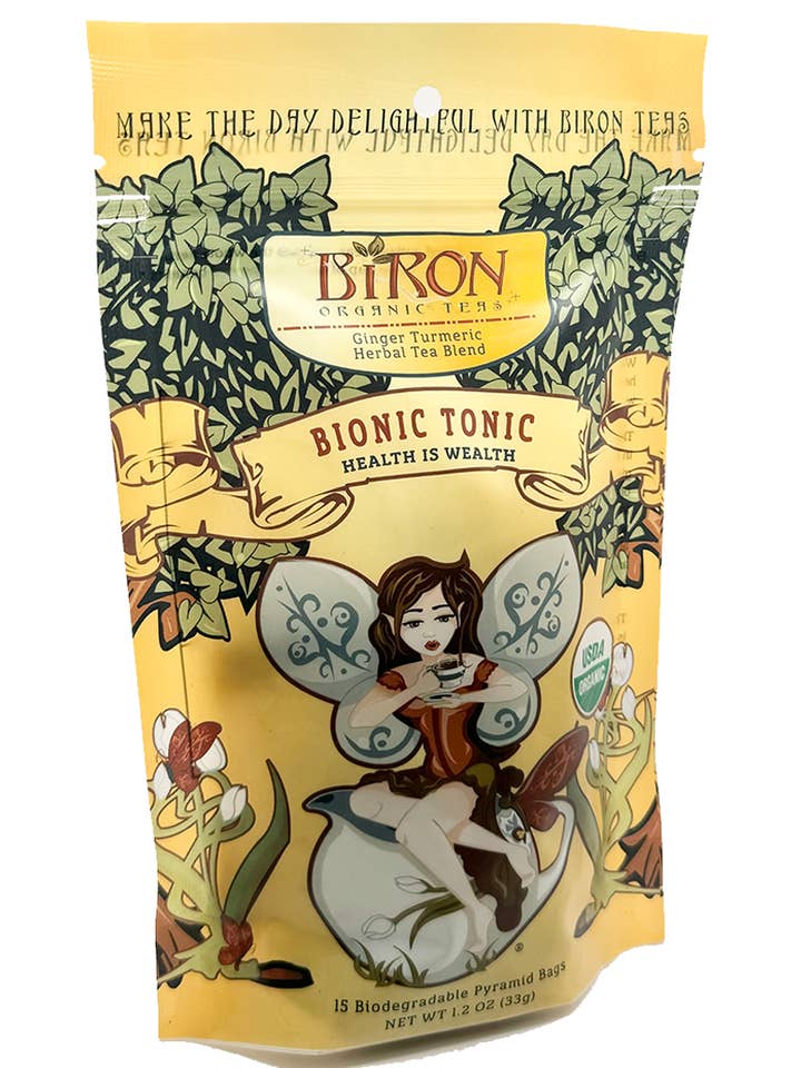 Bionic Tonic Herbal Tea - 15 Pyramid Bag in Pouch for wholesale by Biron Organic Teas
