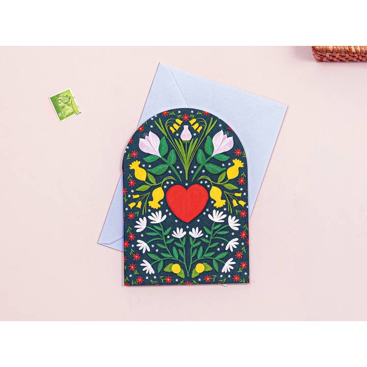 Floral Heart Love Card | Anniversary & Engagement Card for wholesale by Vero Illustrates Art Prints and Greeting Cards