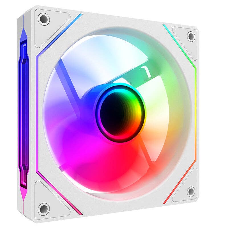 ITEK - Wholesale  - INFINITY White Case Fan - 12cm - ARGB Sync 5V 3pin - 4pin PWM - BULK4