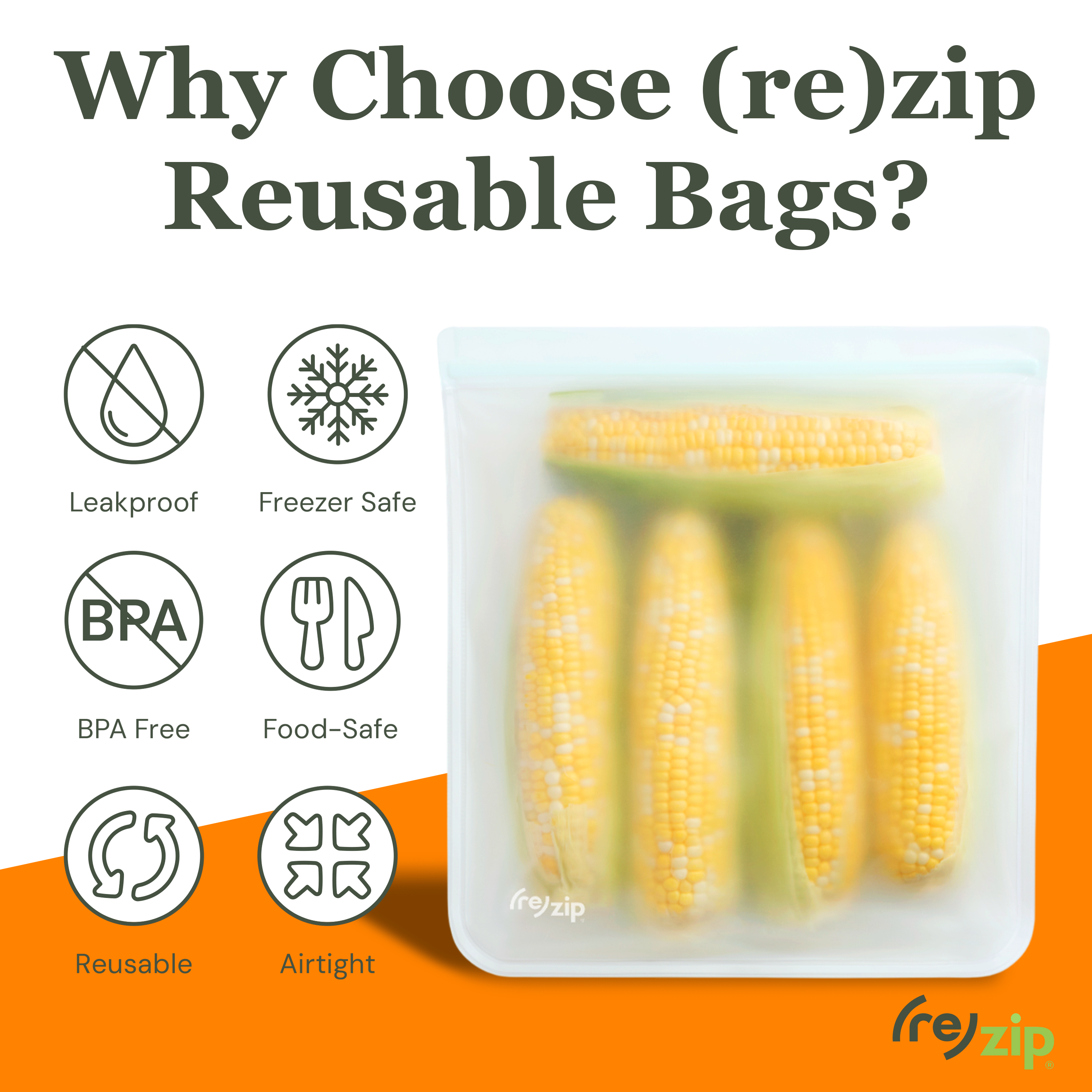 Rezip Co. - Wholesale Food Storage Wrap/Bag - Reusable Flat Gallon Storage Bags - Clear - 3 Pack7