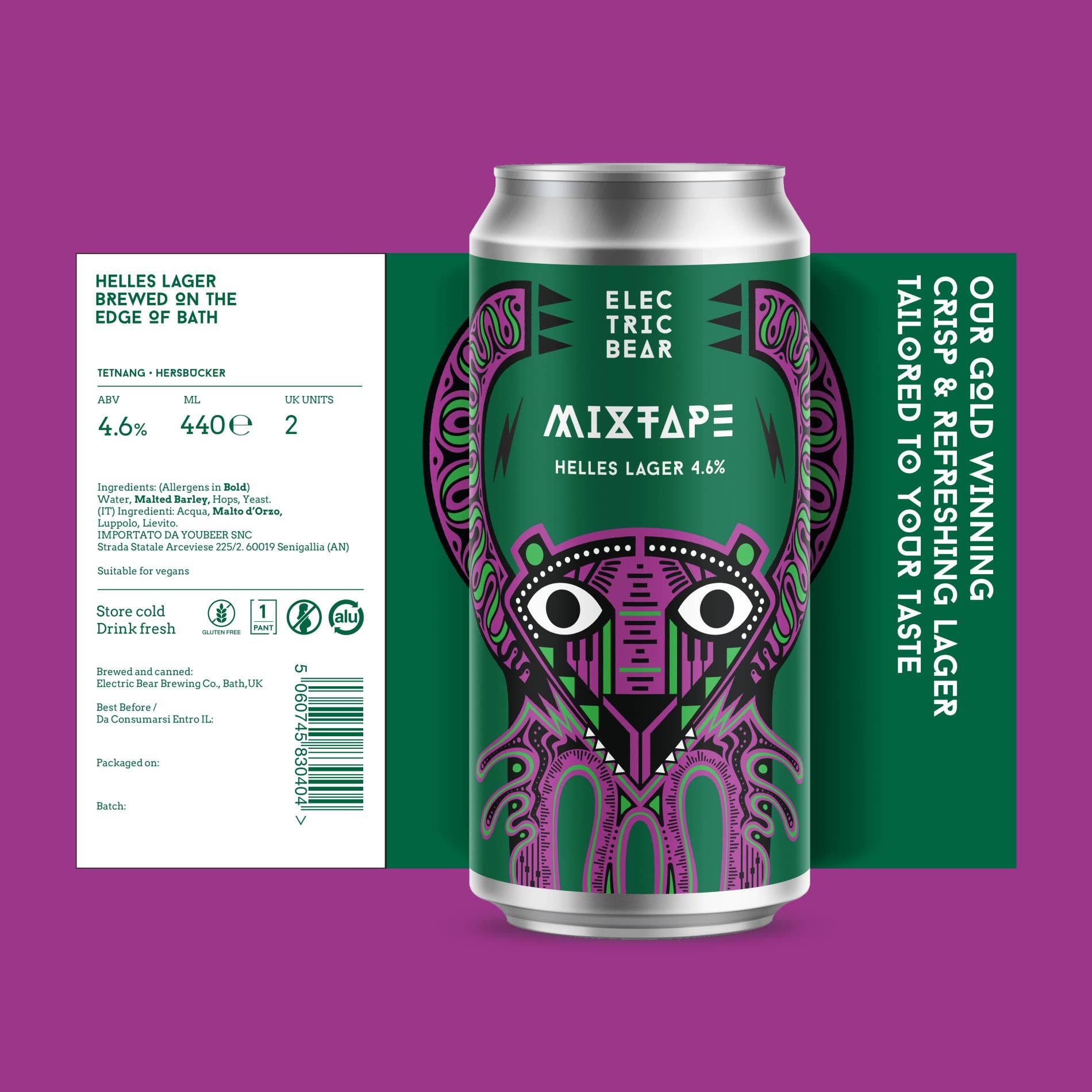 Electric Bear Brewing Co – wholesale Beer – Mixtape - 4.6% Helles Lager2