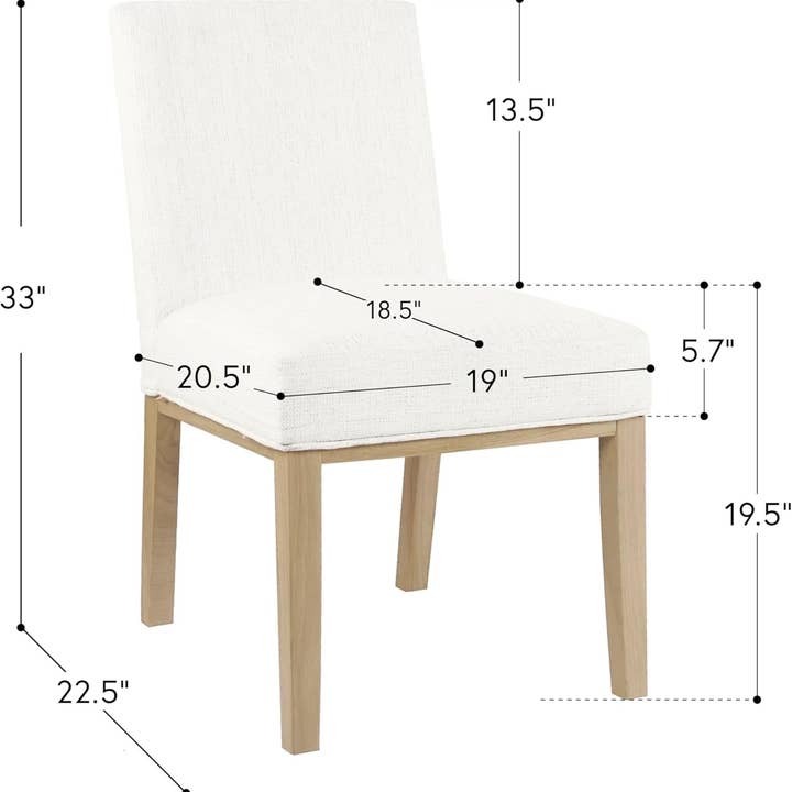 White Woven Dining Chair With Stain Resistant Fabric 19 Inch Seat for wholesale on Faire2