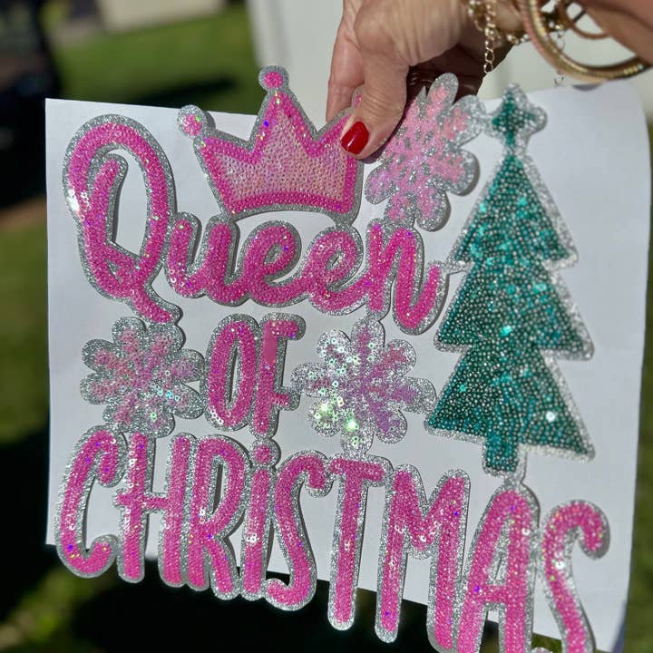 sequinandstiches - Wholesale Patch - Queen of Christmas Patch: Christmas Applique - 11 inch Sequin patch3