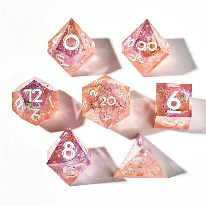 Dispel Dice - Wholesale Dice - Chiffon Petals 7-Piece Polyhedral Dice Set1