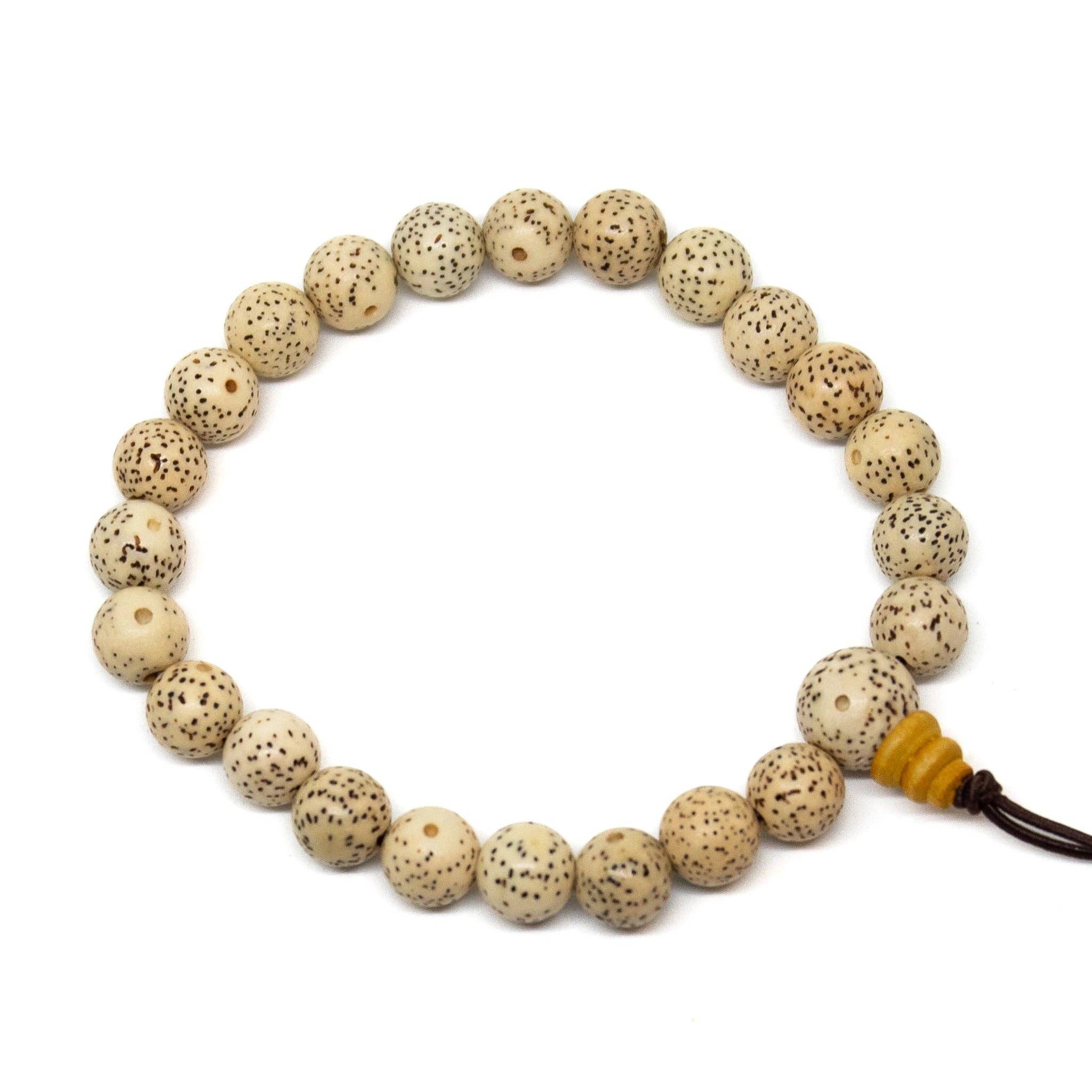 Namu Baru Inc. - Wholesale Beaded Bracelet - White Lotus Seed Beaded Bracelet - Wrist Mala - 8mm5