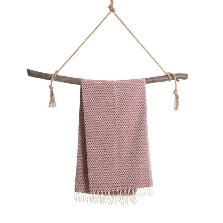 Samimi - Wholesale Beach Towel - NOOSA Beach Towel, Turkish Hammam Towel, Fouta - RedNOOSA Cotton Hammam Towel, Decorative Throw - Red (180x100 cm)3