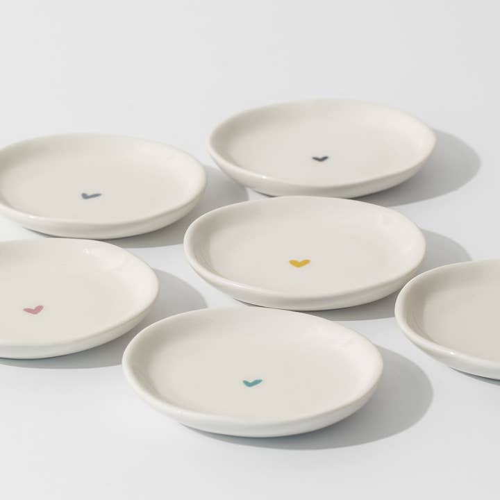 Trinket Dishes - Coloured Hearts for wholesale by One & Eight