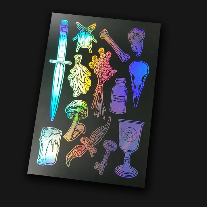 Rainbow Foil Apothecary Print for wholesale by Zombie Death Stare