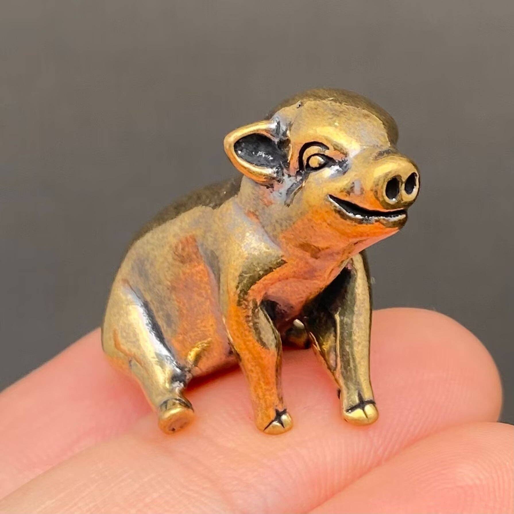 Mio Queena - Vente Figurine décorative - Décoration en laiton Petit Cochon Artisanat Ornements de Bureau1