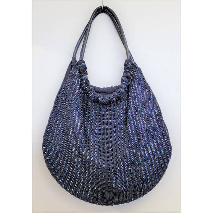Ricki designs - Venta al por mayor Bolso con correa - Mujer - HOBO CROCHET/ABALORIOS #CB 13272 AZUL