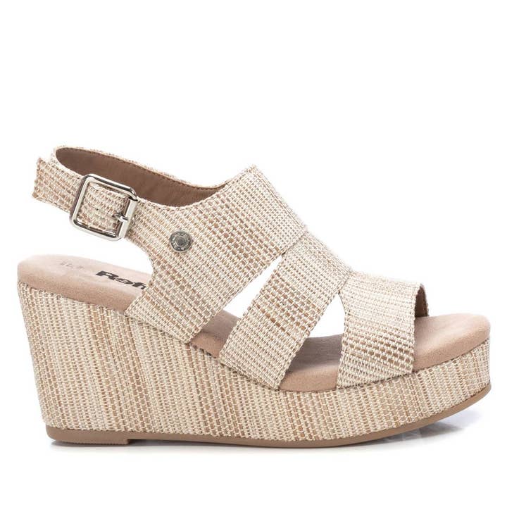 Sandalo casual con zeppa da donna grigio Refresh-170762 per la vendita all'ingrosso da parte di BeShoes Distribuição