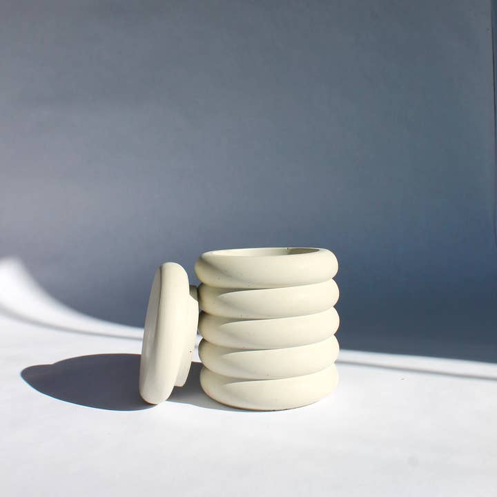 Concrete Jar with Lid in Gray for wholesale by House of Ivy