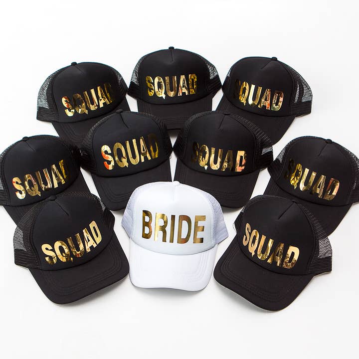 Bride and Bride Squad caps and other Purchase Wholesale bride hat. Free Returns & Net 60 Terms on Faire trending on Faire.