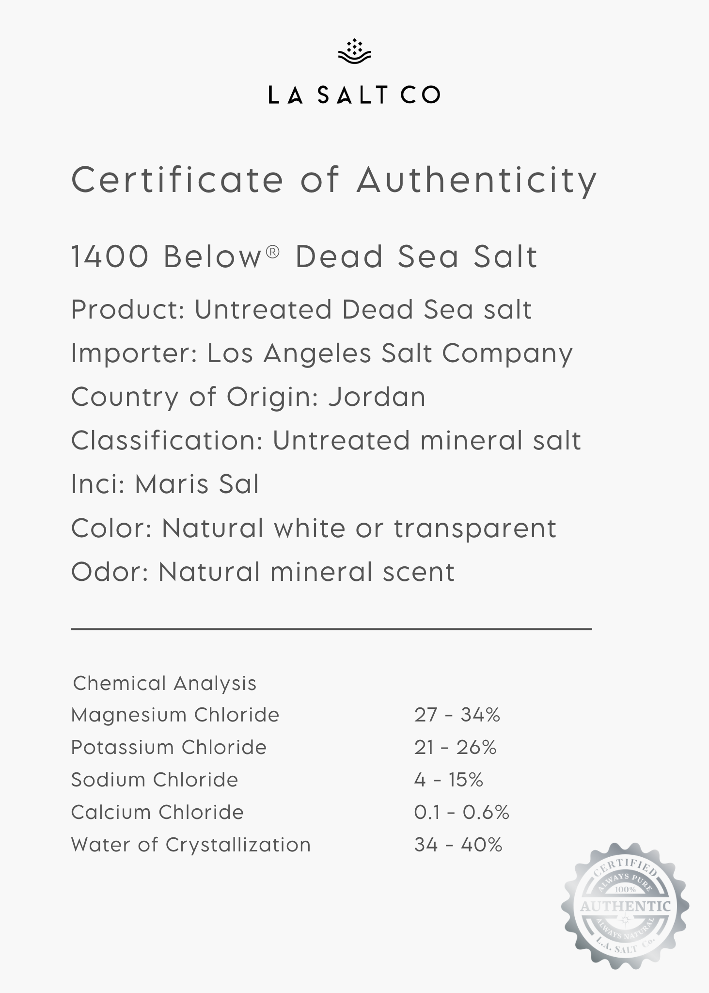 Los Angeles Salt Company - Wholesale Bath Salts - Dead Sea Salt5