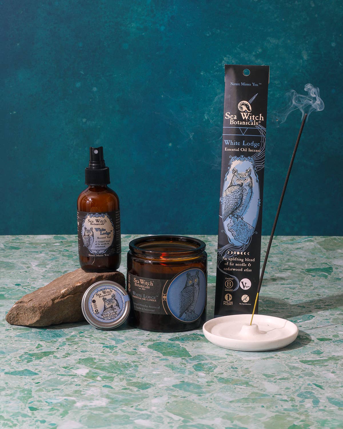 Sea Witch Botanicals - Wholesale Jar/Filled Candle - Soy Wax Candle with Cotton Wick - The White Lodge (10 oz)2