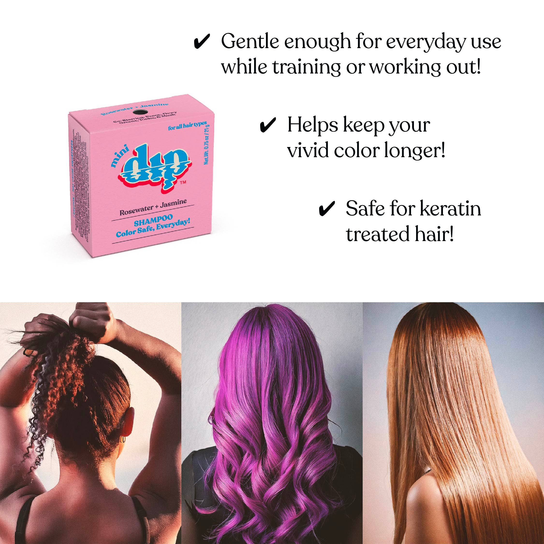 Dip - Wholesale Shampoo Puck/Solid Shampoo - Mini Dip Shampoo Bar: Color Safe, Everyday - Rosewater & Jasmine3