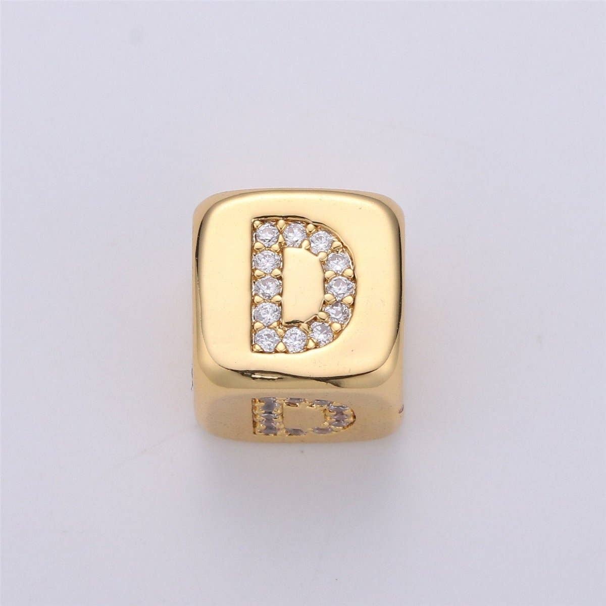 Aim Eternal - Wholesale Individual Charm/Pendant - 9x9mm Gold Initial Letter Beads, Alphabet Beads, Initial Beads, Alphabet Blocks Micro Pave Initial Block Charm for Bracelet Necklace Supply3