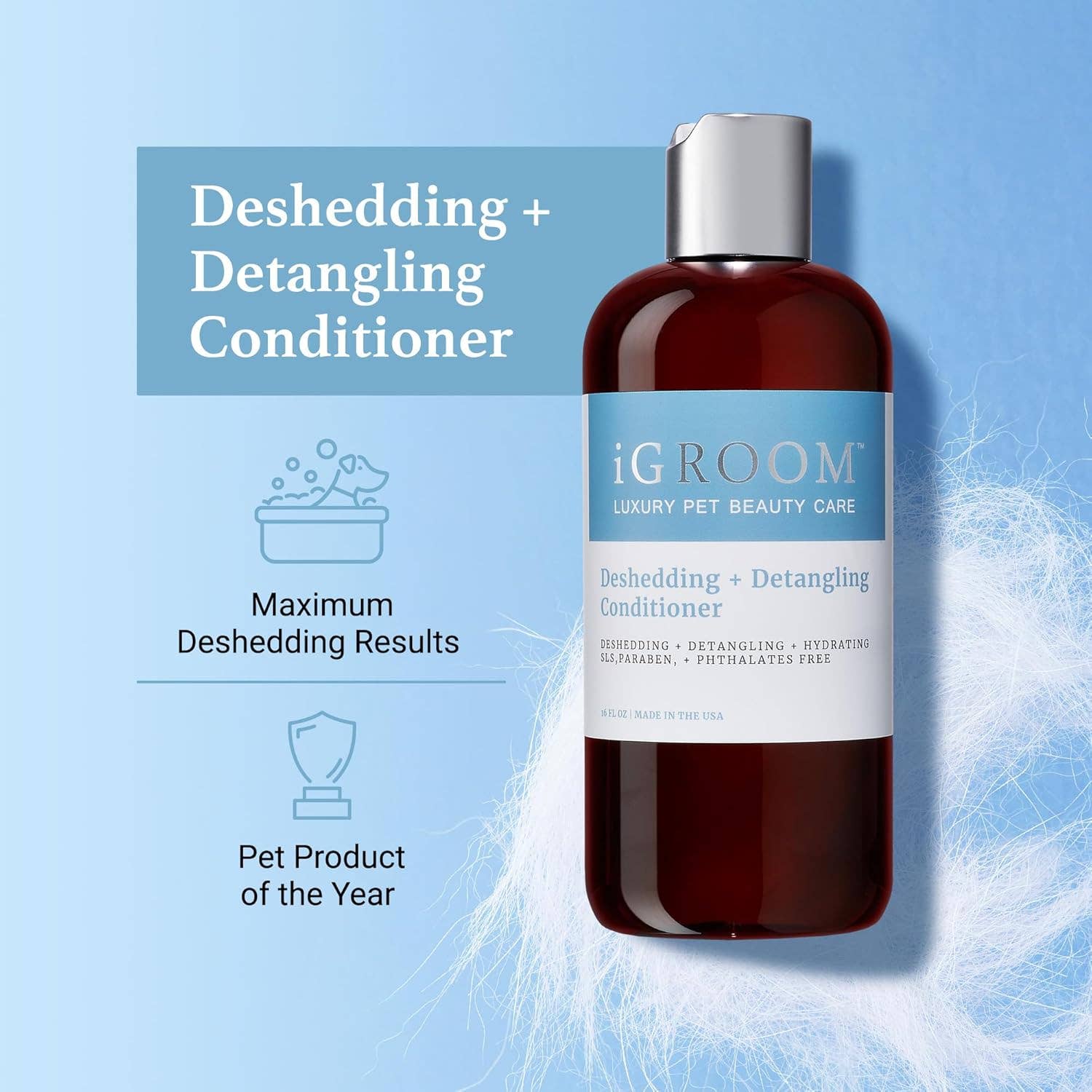 iGroom - Wholesale Pet Coat Conditioner - Dog - Deshedding + Detangling Conditioner 16oz5