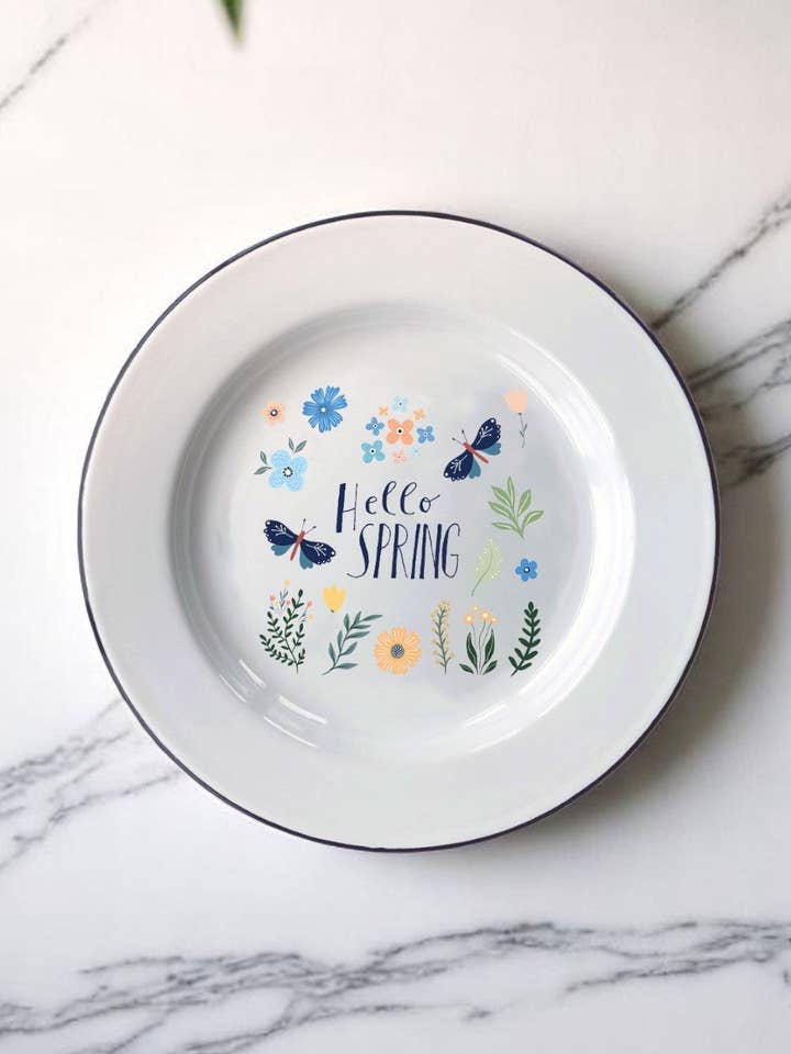 Assiette en émail Papillon, Sauvage & Fantaisie pour la vente par Sovende Bjorn