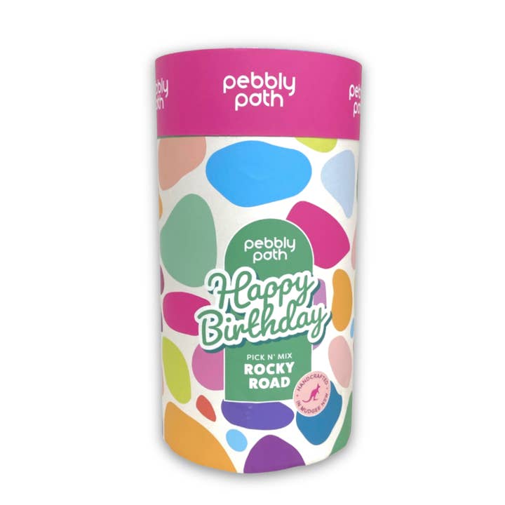 Pebbly Path Rocky Road - Wholesale Chocolate Covered Sweets - Gifting Cylinders of bite-sized Rocky Road