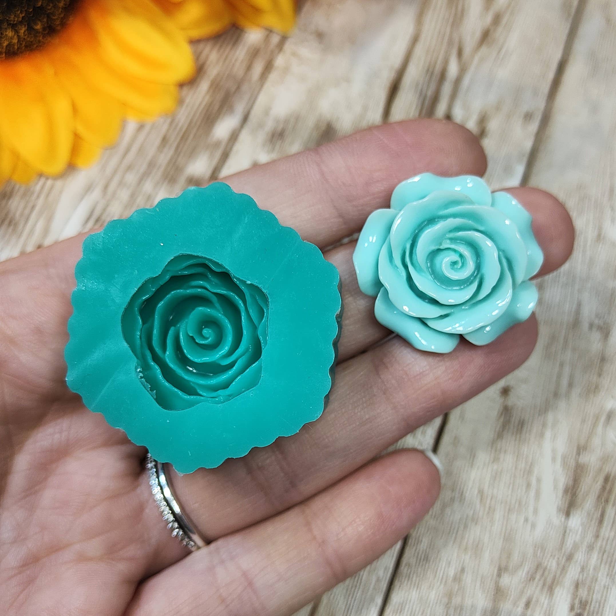 Serena Creazione di Serena Stampone - Vendita all'ingrosso Kit per lavoretti fai da te - Stampo Rosa 3cm in silicone per resina, gesso, cera, candele5