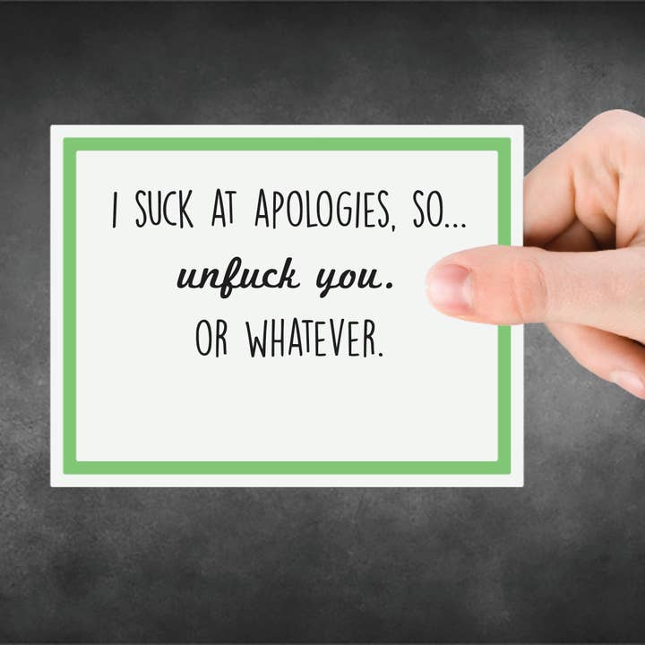 Snarky Card - Jeg er ked af det - jeg suger for engroshandel hos Snarky Megs