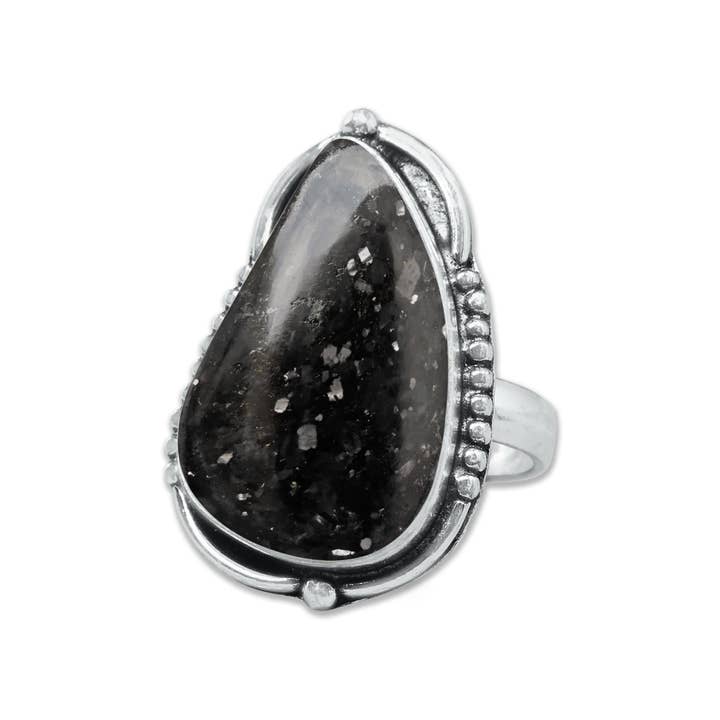 Handmade Jewels - Wholesale Multi-Stone Ring - Nuummite Rings – Handmade, Silver-Plated, Grounding (Made To Order)15