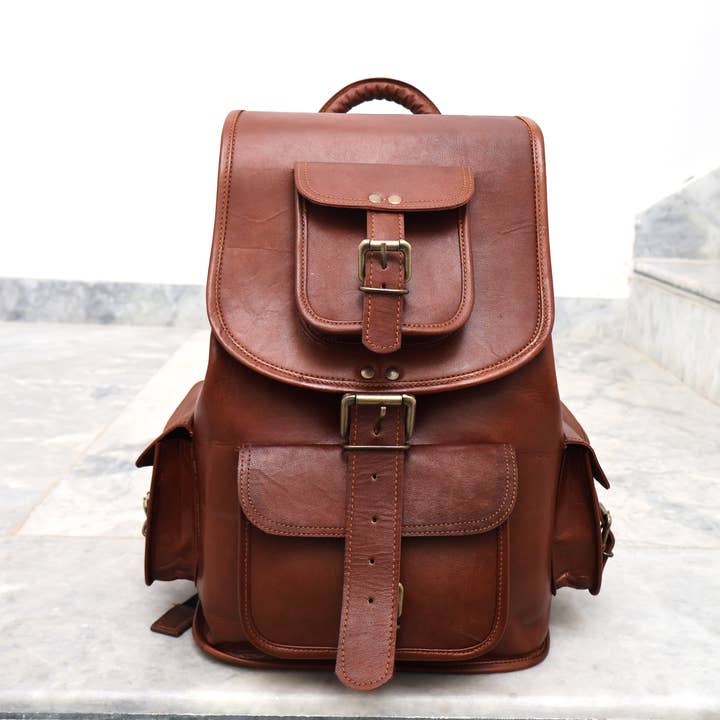 Leather Backpack Small Travel Vacation Everyday Laptop Bag for wholesale by Billion Brothers