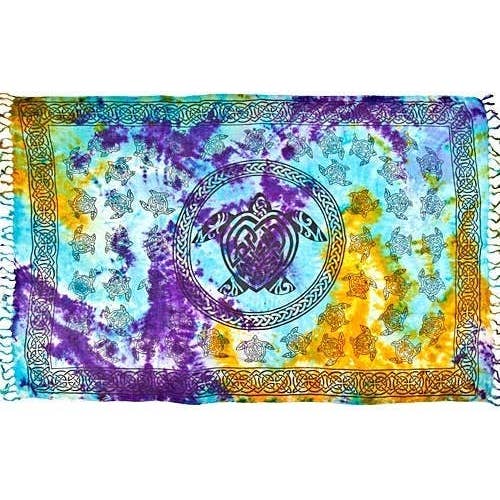 Conjunto de Pañuelos / Tela de Altar de Tortuga Celta en Tie Dye - 42 x 68 para venta al por mayor de GREENROOTS USA LLC