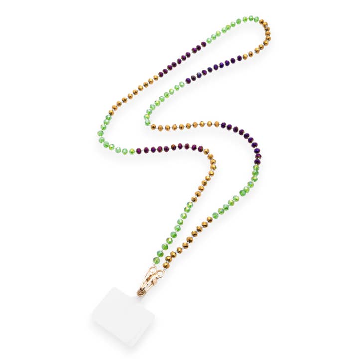 Mardi Gras Färgkristall Telefonrem för wholesale av LA Jewelry Plaza